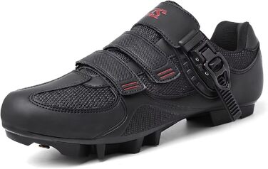 Велосипедні черевики Mountain для чоловіків та жінок, MTB, SPD, для гірського велосипеда, з пряжкою, зелені (40 EU, C Чорний Червоний)