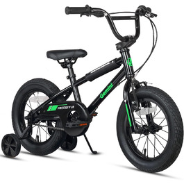 Дитячий велосипед AVASTA BMX 12/14/16 дюймів з бічними колесами та підніжкою, для хлопчиків і дівчаток 1-8 років, різнокольоровий