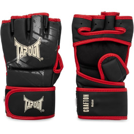 Тренувальні рукавички Tapout MMA зі штучної шкіри, чорні/червоні/екрю, розмір M, 1 пара