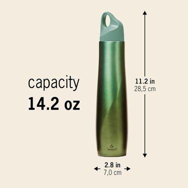 Термос-бутилка bioloco The Curve 420 мл з нержавіючої сталі, зелена