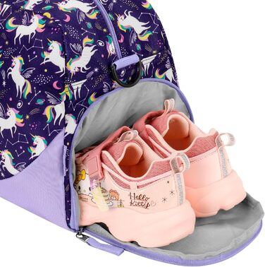 Дитяча спортивна сумка для подорожей Choco Mocha для дівчаток, велика дорожня сумка-даффл з єдинорогом, фіолетова