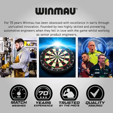 Дротики для дартсу WINMAU Advance 500 Series 24 г з червоними опереннями та стержнями