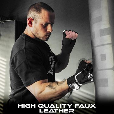 Боксерські рукавички BEAST RAGE для кікбоксингу, карате, тайського боксу (XXL, білий/чорний)