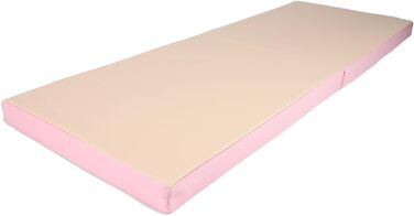 Складаний гімнастичний мат Jeflex 200x70x8 см, рожево-бежевий, м'який, для спорту та дитячої кімнати, компактний, Німеччина