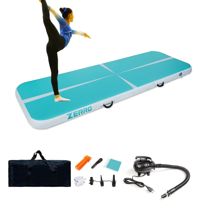 Надувний гімнастичний ролик CCLIFE Airtrack 1/3/4/5м, товщина 10/20см, діаметр 60/90см, з електричною помпою, для йоги та тренувань