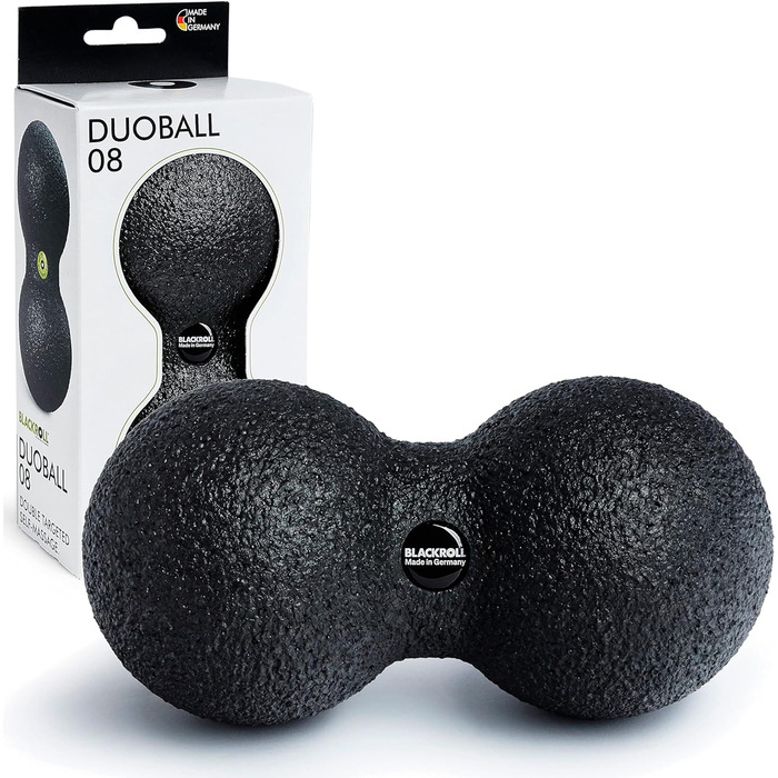 BLACKROLL DUOBALL 08 см — масажний м'яч для фасцій, чорний, оригінал, для самомасажу, 8 см