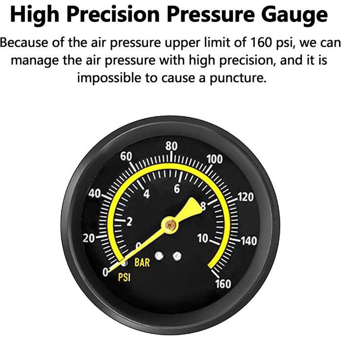 Велосипедна підкачка WEIDMAX з двома циліндрами, манометром та інтелектуальним клапаном, чорна