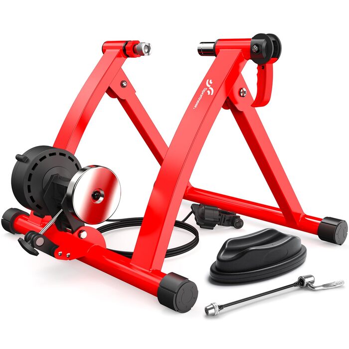 Роликовий тренажер Sportneer для велосипеда - магнітний тренажер для 26-28' та 700C, 6 рівнів опору, тиха робота