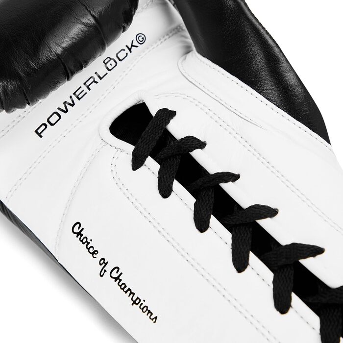Боксерські рукавички Everlast Powerlock OG Pro зі шнурівкою, 16 oz, чорно-білі
