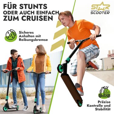 Трюковий самокат STAR SCOOTER Pro Sport 110/120 мм для дітей від 7 років і дорослих, алюмінієвий, HIC, напівпрофесійний