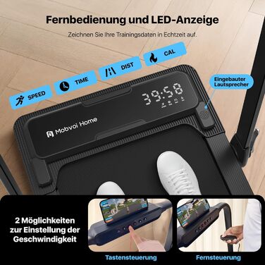 Бігова доріжка Mobvoi Home Laufband Ultra 3-в-1: для дому та офісу, складний, LED-дисплей, 12 км/год, 120 кг