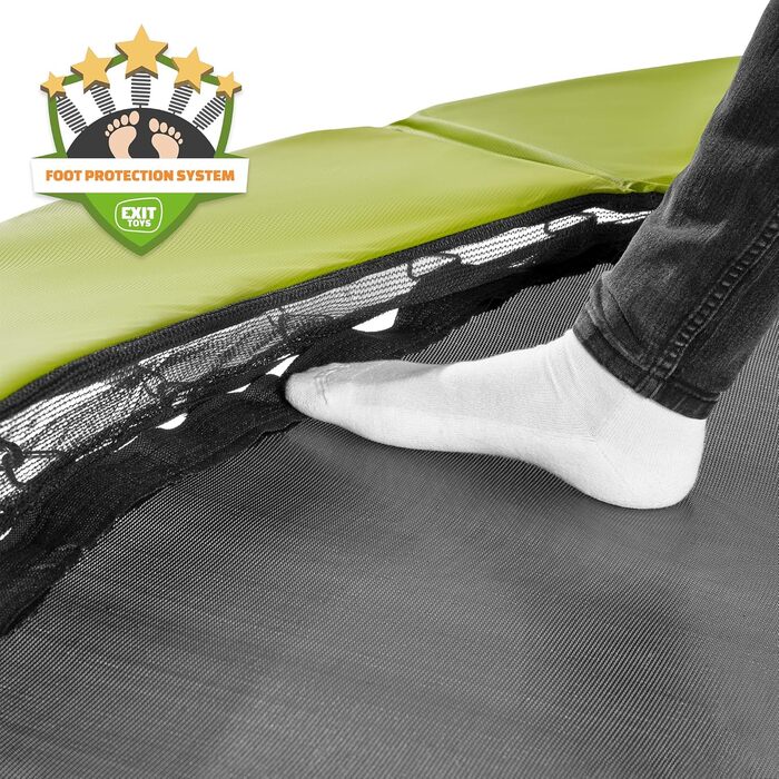 EXIT Toys Наземний батут Silhouette, діаметр 244 см, зелений - з сіткою та захистом, для дітей