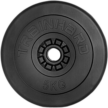 Комплект дисків для штанги TrainHard 20-30 кг, пластикові з цементом, отвір 30/31 мм, 2×2,5 кг та 4×5 кг (25 кг)