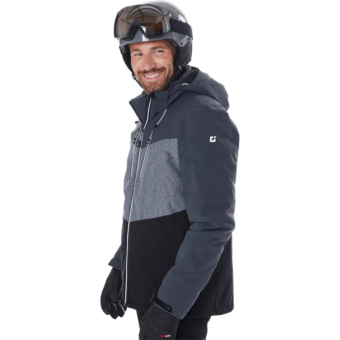 Killtec KSW 45 Mn - чоловіча/жіноча куртка для катання на лижах з капюшоном та снігозахистом, темно-антрацитова