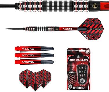 Дротики WINMAU Joe Cullen Ignition 23 г вольфрамові, сталевий наконечник, з крилами та хвостовиками для професіоналів