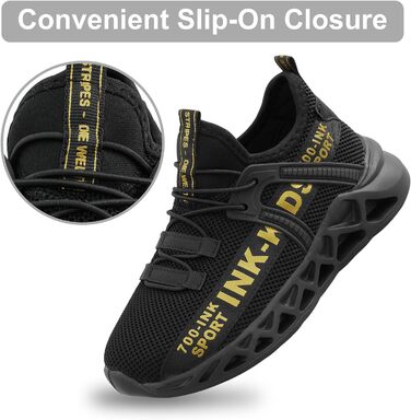 Дитячі кросівки для тренувань: легкі, дихаючі, спортивні (33 EU, чорний)