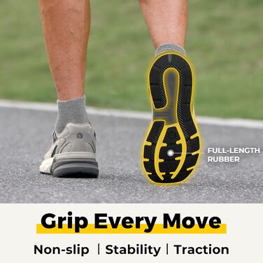 Кросівки для бігу FitVille для чоловіків з широкою стопою (X-широкі) сірого кольору, розмір 44.5 EU, спортивні, зручні, дихаючі, з неслизькою підошвою