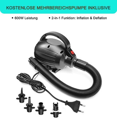 Гімнастичний надувний мат Air Tumbling Matte з електричним насосом, 200х100х10 см, для дому, спортзалу, йоги, фітнесу, челедингу, різних розмірів (2 м, 3 м, 4 м, 5 м, 6 м)