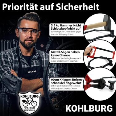 Велосипедний замок KOHLBURG Wien, складаний, з 5-значним кодом, довжина 101 см, підвищена безпека, з кріпленням для велосипеда, електросамоката, e-Bike