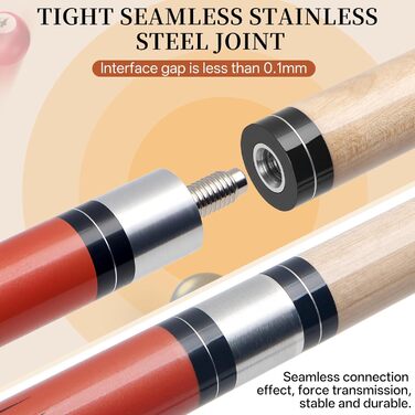 Набір більярдних київ Kmise Pool-Queue-Stick – 147 см, канадський клен, професійні, для дорослих, різні кольори, для барів, дому, більярдних столів