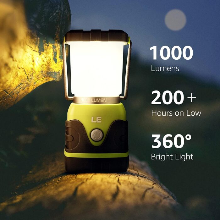 LED кемпінговий ліхтар, 1000 люмен, 4 режими, регулювання яскравості, пошуковий прожектор, портативний, для туризму, надзвичайних ситуацій, 2 шт.