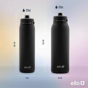 Термос Ello Pop & Fill з нержавіючої сталі, вакуумна пляшка для води з швидким наповненням, подвійні стінки, герметична кришка, багаторазова
