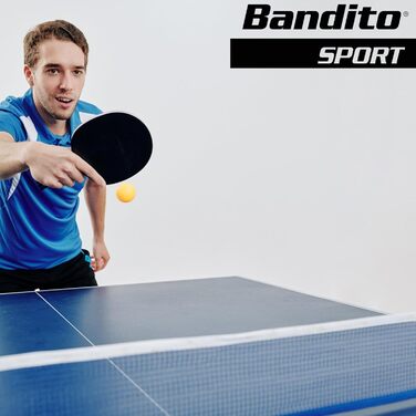Накладна тенісна стільниця Bandito для більярдного столу, 2-частинна, якісна абетка для настільного тенісу, Ping Pong, комплект з сіткою, 2 ракетками та м'ячами, вироблено в Німеччині