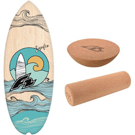 Набір балансбордів F2 Marken Balance Board Set з корковою роліком та півсферою. Баланс-тренінг, фітнес, рівновага для віндсерфінгу, кайтсерфінгу, вінгфойлу та водних видів спорту. (Дошка, півсфера 80см + коркова роліка та півсфера)