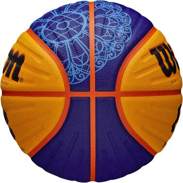 М'яч для баскетболу Wilson FIBA 3X3 Paris 2024, розмір 6, унісекс, жовто-синій-чорний, ігровий, офіційний, WZ1011502XB