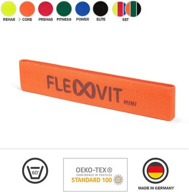 Еспандери FLEXVIT Mini Band 6 шт. – фітнес-стрічки для стабілізаційних вправ, розтяжки та мобілізації, різні рівні опору, для початківців і професіоналів