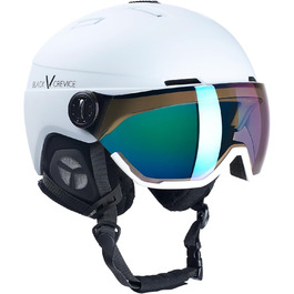 Шолом гірськолижний Black Crevice Calgary з візором, білий матовий/сріблястий, S/M (54-57 см)