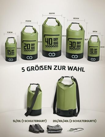 Водонепроникний рюкзак-сумка Dry Bag Lamicall 20L, зелений - міцний, з водонепроникним чохлом для телефону