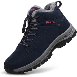 Жіночі зимові чоботи - тепла підкладка, водонепроникність, трекінгові та туристичні черевики, зимові короткі чоботи, Outdoor взуття, синій, 38.5 EU