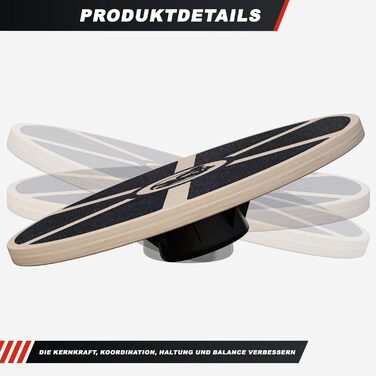Балансборд GORILLA SPORTS® - діаметр 40 см, до 110-180 кг, дерево/пластик - тренажер для рівноваги, терапевтичний диск, балансборд для дітей та дорослих (#1 PRO модель з дерева)