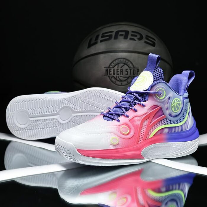 Кросівки баскетбольні для жінок та чоловіків, дихаючі, модні, спортивні, зручні, легкі, з антиковзаючою підошвою, розмір 37.5/38.5 EU, колір Рожевий
