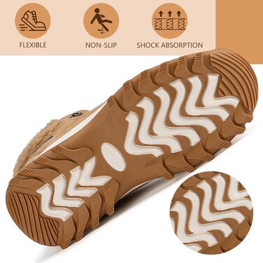 Чобітки жіночі зимові Mishansha, утеплені, неслизькі, розмір 36-42 (колір: коричневий, 40 EU)