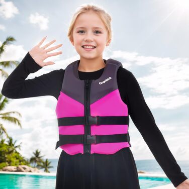 Дитячий рятувальний жилет Gogokids Junior 30-50 кг, рожевий, для плавання, каяка, SUP-борду (6-11 років)