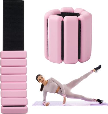 Набір манжет для ніг та зап'ястків BUCOMTU (2 шт.) - рожевий. Ідеально для йоги, танців, пілатесу, кардіо та ходьби