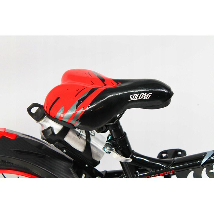 Дитячий велосипед 16 дюймів з кошиком та додатковими колесами для хлопчика, червоний