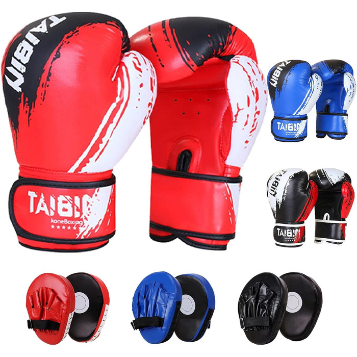 Набір боксерських рукавичок та лап для дітей 3-10 років Kinder, чорний