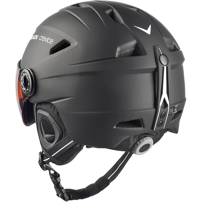 Шолом гірськолижний BLACK CREVICE Silvretta I з візором, чорний/білий, полікарбонат, регульований, для чоловіків та жінок