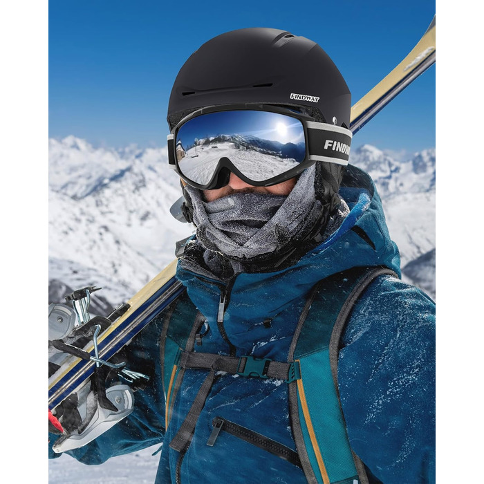 Шолом гірськолижний Findway для чоловіків та жінок, унісекс, з вентиляцією, для катання на лижах/сноуборді, розмір L (59-63 см), колір чорний