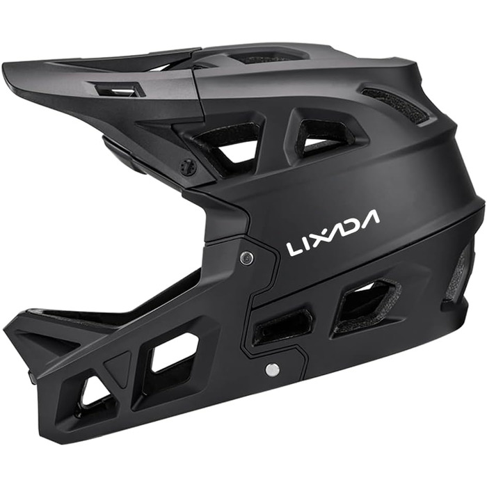 Повнолицевий велосипедний шолом Lixada для дорослих, чорний, M, для MTB, BMX, даунхіл, захисний шолом для гірського велосипеда