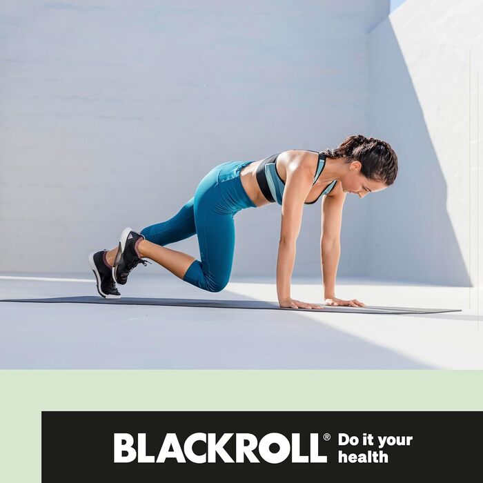 Фітнес-мат BLACKROLL® MAT 65x185 см, нековзкий килимок для йоги, пілатесу та тренувань, структурована поверхня, амортизація, чорний, вироблено в Німеччині