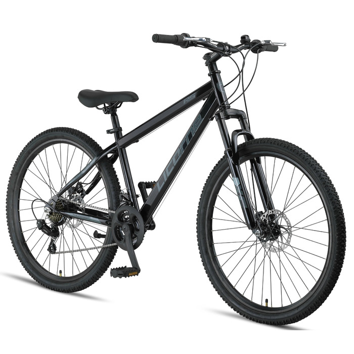 Гірський велосипед Licorne Bike Thunder Premium для дорослих та дітей, 27.5 дюймів, дискові гальма, чорний