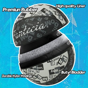 Баскетбольний м'яч Fantecia, розмір 5, професійний, для змагань, гумовий, з високою відскоком