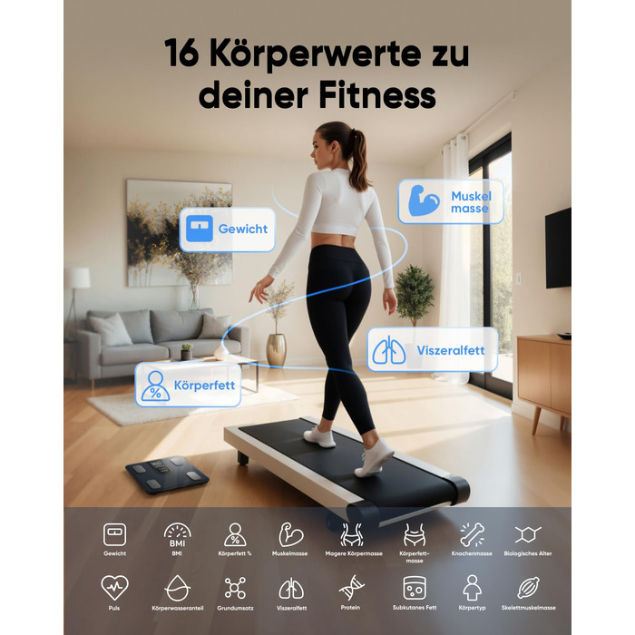 Розумні ваги eufy C20 з вимірюванням жиру, Bluetooth, 16 показників, велике TFT-дисплей, точні електронні ваги для аналізу складу тіла, BMI, мультирежим