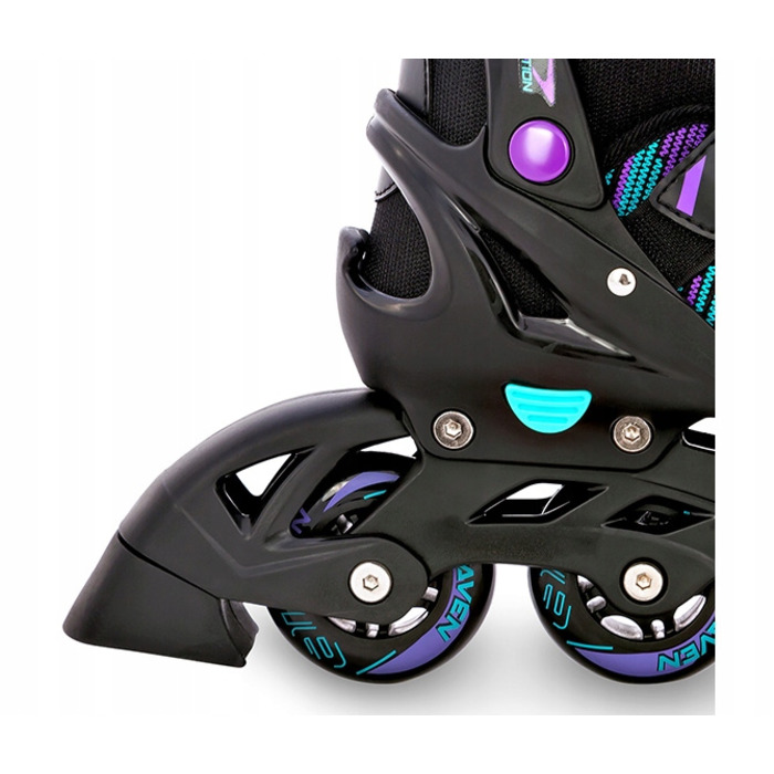 Регульовані ролики RAVEN Cande, Black/Mint/Violet, розмір 38-42, каучукові колеса