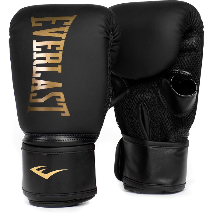 Боксерські рукавички Everlast Cardio Elite Gold/Black, для тренувань, мішка, лап, швидкості, відкритий великий палець, відкритий великий палець, подвійне шарування піною, ергономічне захоплення - Оригінальні Everlast BLACK/GOLD S/M