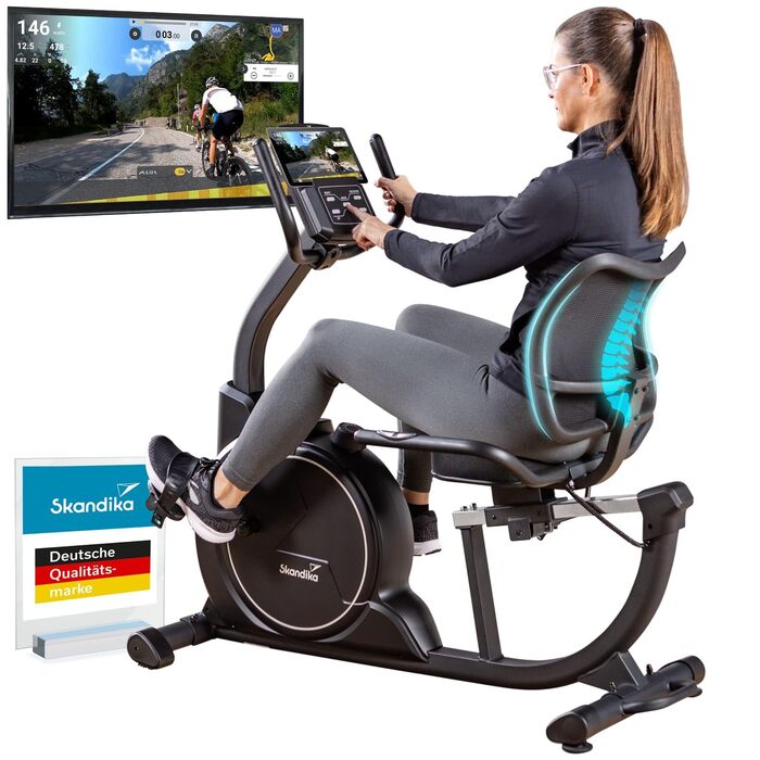 Ергометр велотренажер Skandika Liege P14/P8-H Comfort з Bluetooth та сенсорним екраном до 150 кг